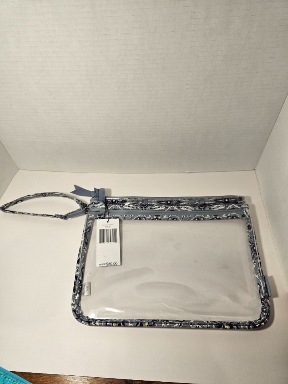 NWT Vera Bradley Clear Pouch Wristlet Plaza Tile Tote Purse Bag Wallet Stadium - Picture 3 of 4